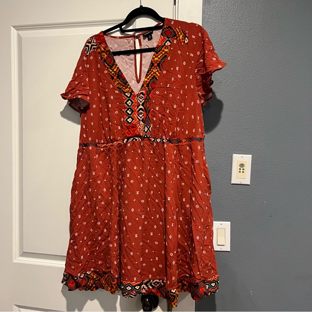 Torrid Terracotta Patterned Dress - Picture 6 of 8